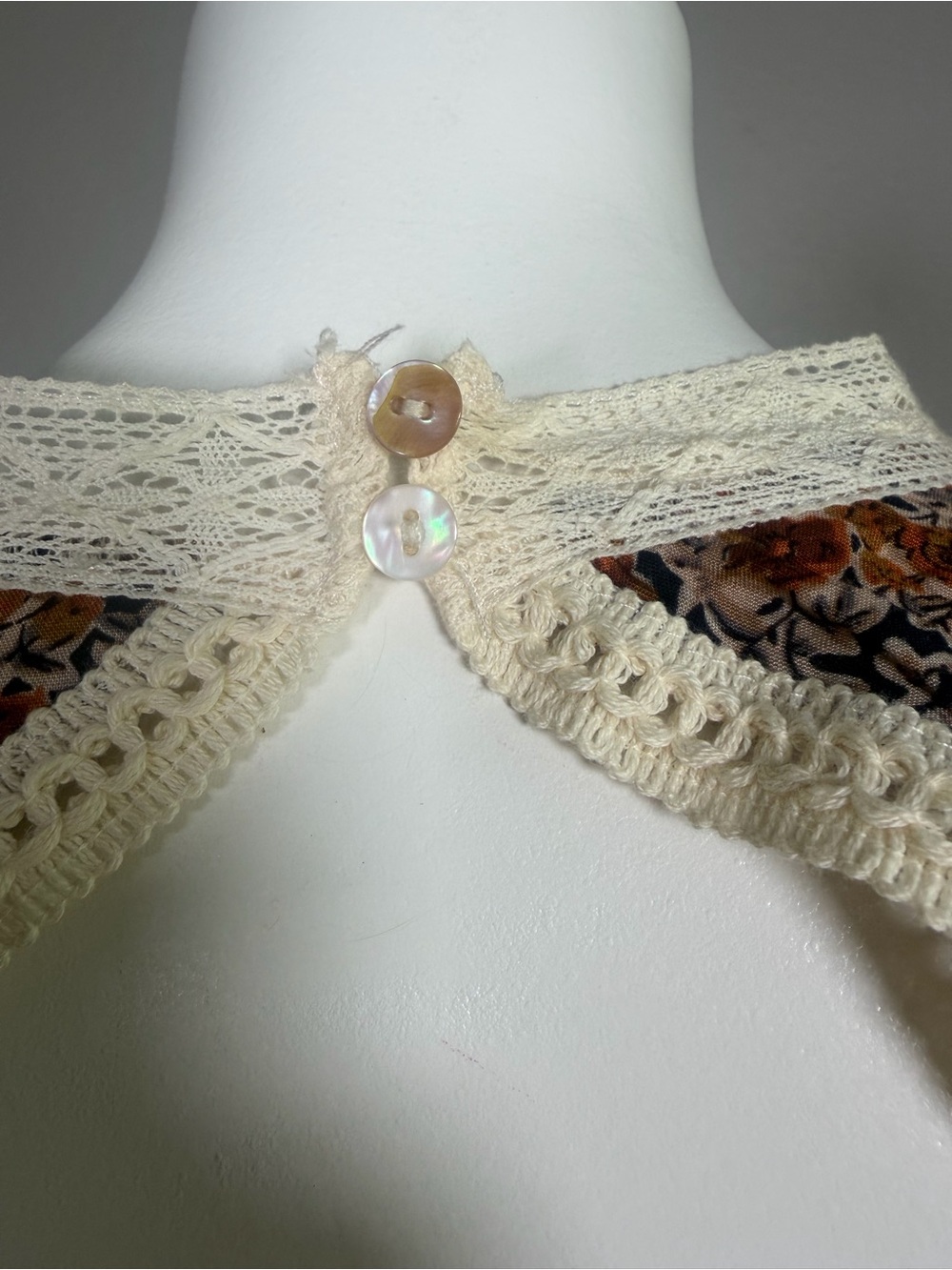 Umgee Floral Lace Boho Sleeveless Swing Dress Cream Rust Size Small Summer Dress - Picture 7 of 10